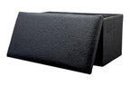 Black Boucle Cube Storage Ottoman - 15-inch