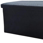 Black Boucle Cube Storage Ottoman - 15-inch