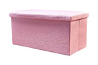 Pink Boucle Cube Storage Ottoman - 15-inch