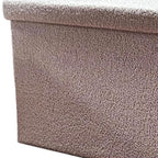 Taupe Boucle Cube Storage Ottoman - 15-inch