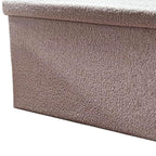 Taupe Boucle Cube Storage Ottoman - 15-inch