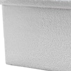 White Boucle Cube Storage Ottoman - 15-inch