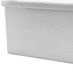 White Boucle Cube Storage Ottoman - 15-inch