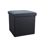 Black Boucle Cube Storage Ottoman - 15-inch