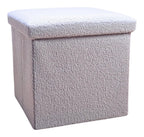 Gray Boucle Cube Storage Ottoman - 15-inch