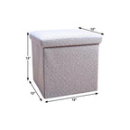 Gray Boucle Cube Storage Ottoman - 15-inch