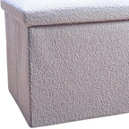 Gray Boucle Cube Storage Ottoman - 15-inch