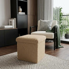 Taupe Boucle Cube Storage Ottoman - 12-inch