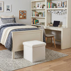 Taupe Boucle Cube Storage Ottoman - 12-inch