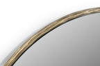 Antiqued Brass Iron Round Framed Accent Mirror - 36-inch