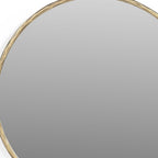 Antiqued Brass Iron Round Framed Accent Mirror - 24-inch