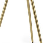 White and Gold Stone and Metal Tray Table - 18-inch