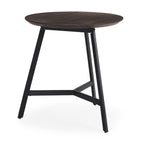 Espresso and Black Solid Wood and Metal Tray Table - 23-inch