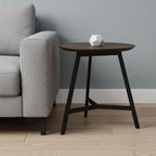 Espresso and Black Solid Wood and Metal Tray Table - 23-inch