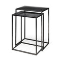 Set of Two Black Iron Nested Tables