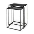 Set of Two Black Iron Nested Tables