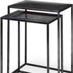Set of Two Black Iron Nested Tables