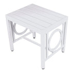 White Metal Outdoor Side Table - 16-inch