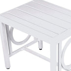 White Metal Outdoor Side Table - 16-inch