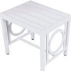 White Metal Outdoor Side Table - 16-inch
