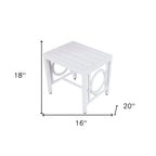 White Metal Outdoor Side Table - 16-inch