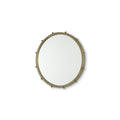 Gold Metal Beaded Round Framed Accent Mirror - 25-inch