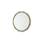 Gold Metal Beaded Round Framed Accent Mirror - 25-inch