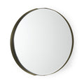 Gold Metal Round Framed Accent Mirror - 24-inch