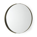 Gold Metal Round Framed Accent Mirror - 24-inch