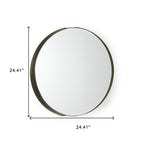 Gold Metal Round Framed Accent Mirror - 24-inch