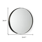 Black Metal Round Framed Accent Mirror - 24-inch