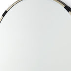Gold and Black Metal Round Framed Accent Mirror - 24-inch