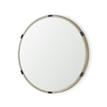 Gold and Black Metal Round Framed Accent Mirror - 29-inch