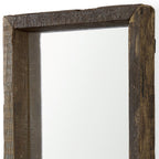Brown Solid Wood Framed Accent Mirror - 18-inch