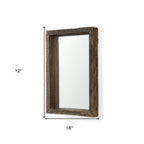 Brown Solid Wood Framed Accent Mirror - 18-inch