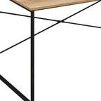 Natural and Black Wood and Metal Computer Desk - 47-inch