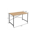 Natural and Black Wood and Metal Computer Desk - 47-inch