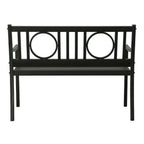 Black Metal Geometric Back Garden Patio Bench - 45-inch