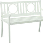 White Metal Garden Patio Bench - 45-inch