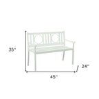 White Metal Garden Patio Bench - 45-inch