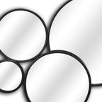 Set of Eight Black Metal Round Cojoined Accent Mirrors