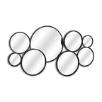 Set of Eight Black Metal Round Cojoined Accent Mirrors