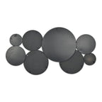 Set of Eight Black Metal Round Cojoined Accent Mirrors