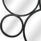 Set of Eight Black Metal Round Cojoined Accent Mirrors