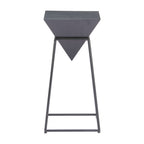 Black Wood and Steel Free Form Pedestal End Table - 25-inch