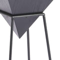 Black Wood and Steel Free Form Pedestal End Table - 25-inch