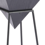Black Wood and Steel Free Form Pedestal End Table - 25-inch