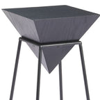Black Wood and Steel Free Form Pedestal End Table - 25-inch