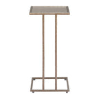 Bronze Mirrored Glass and Steel Free Form Pedestal End Table - 25-inch