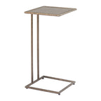 Bronze Mirrored Glass and Steel Free Form Pedestal End Table - 25-inch